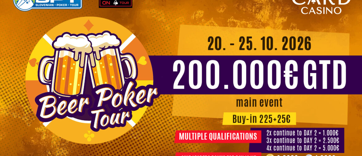 €200,000 GTD Beer Poker Tour в Card Casino Bratislava през октомври