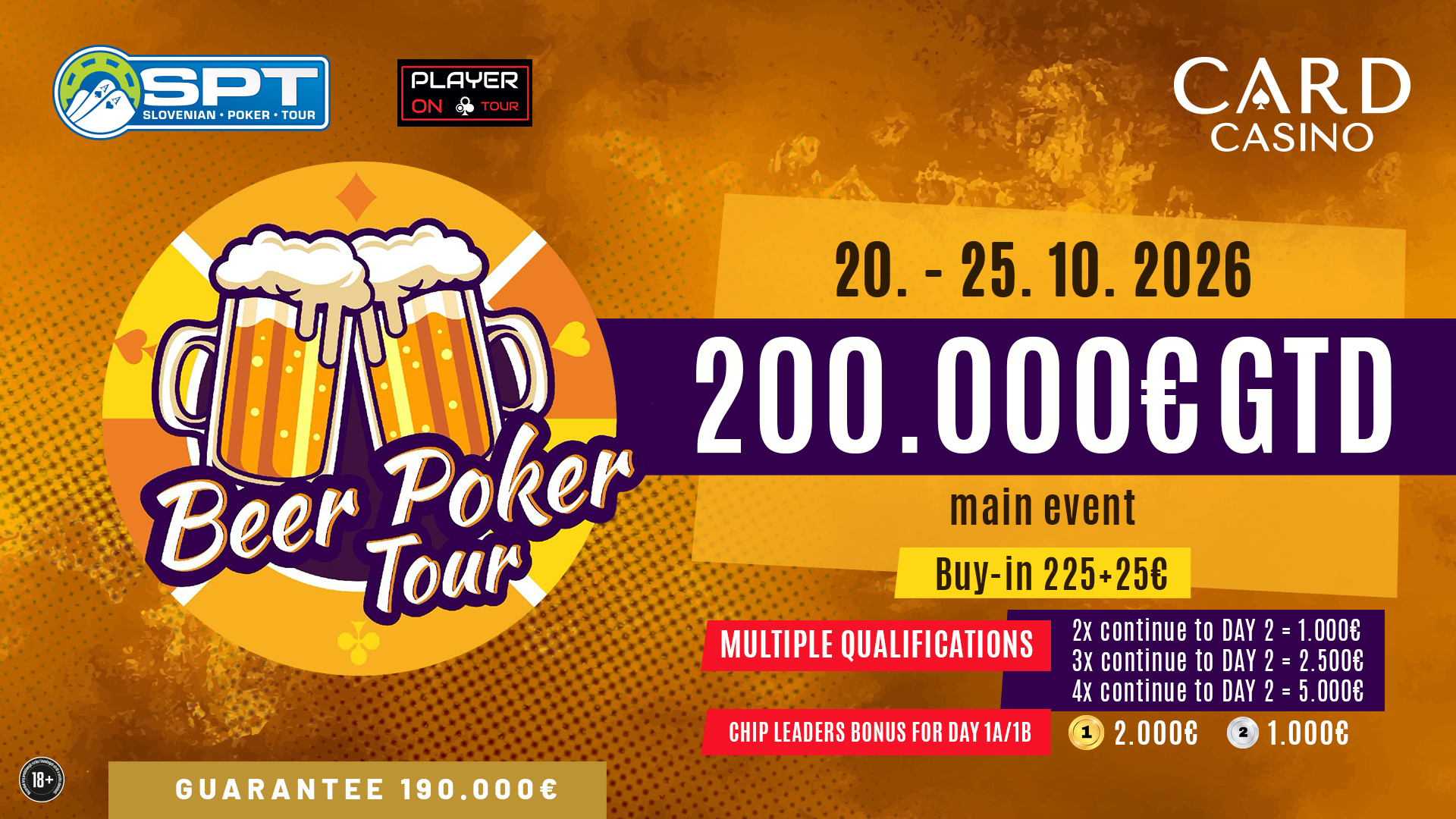 €200,000 GTD Beer Poker Tour в Card Casino Bratislava през октомври