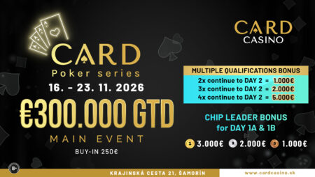 €300,000 GTD Card Poker Series през ноември в Братислава